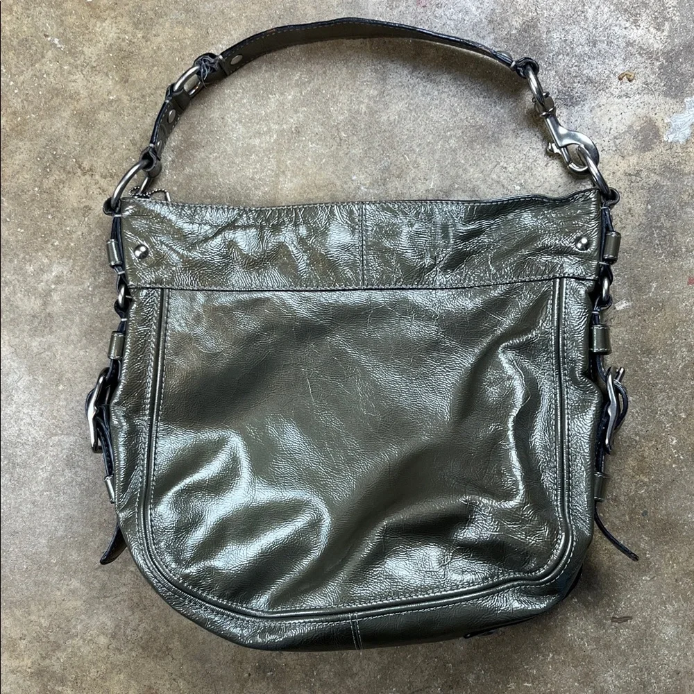 Vintage Coach Zoe Metallic Green Shoulder Bag - Picture 4 of 15